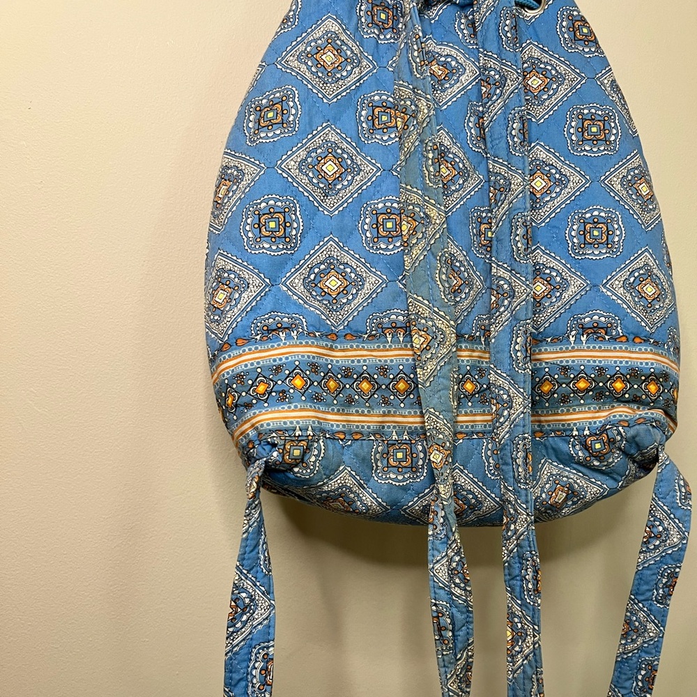 Vera Bradley traditional Blue Diamond design Backpack - Picture 9 of 13